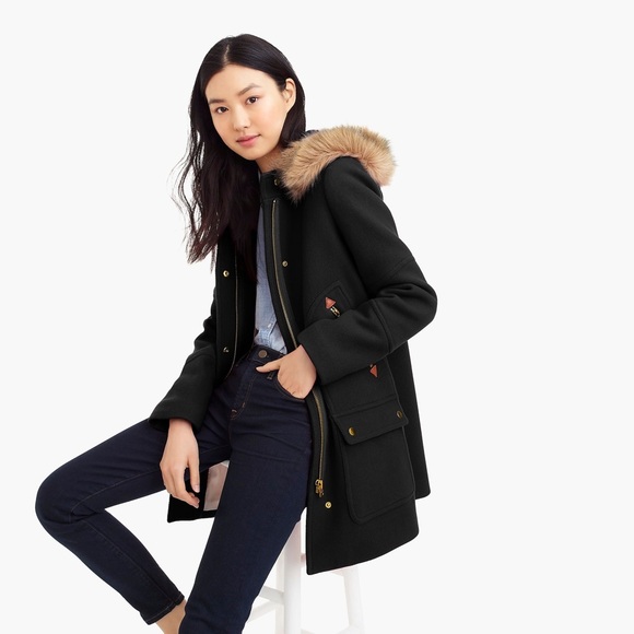 🔥🔥 🔥 Jcrew NWT Chateau parka in Italian wool coat sz 0p black - Picture 2 of 16